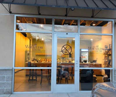 The Wheatless Crumb bakery storefront in Meridian, Idaho
